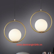 Đèn Thả vòng tròn có cầu thủy tinh trắng đục THCN40B